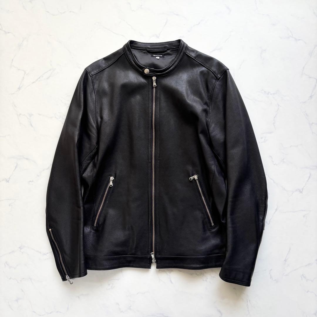 フリークスストア 山羊革 ゴートレザー シングルライダースジャケット 黒 XL