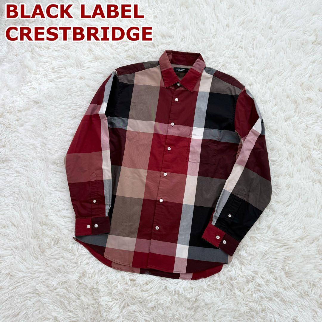 ブラックレーベルクレストブリッジ ソロテックスクレストブリッジチェックシャツ L