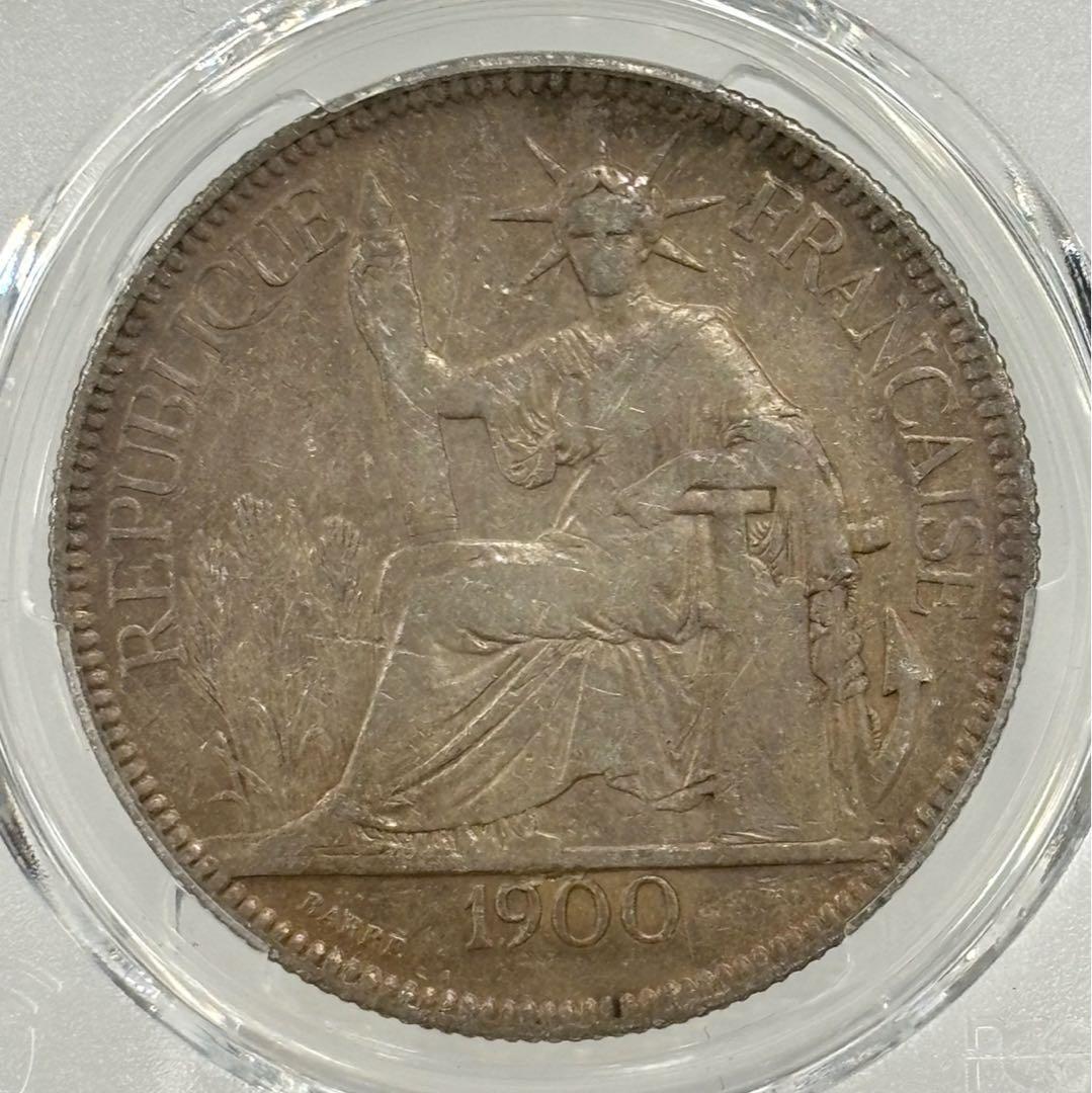 1900-A フランス領インドシナ マリアンヌ 1ピアストル大型銀貨PCGS認証