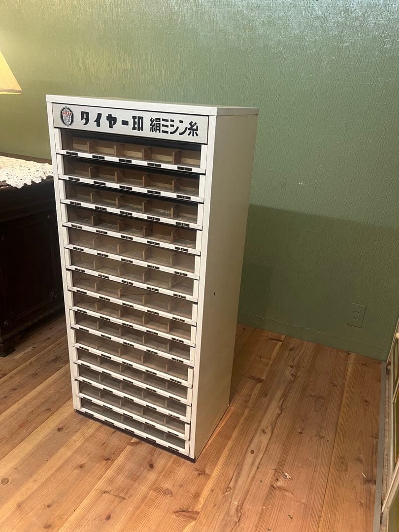 ミシン糸ケース 什器 収納棚 昭和レトロ インテリア アンティーク 棚