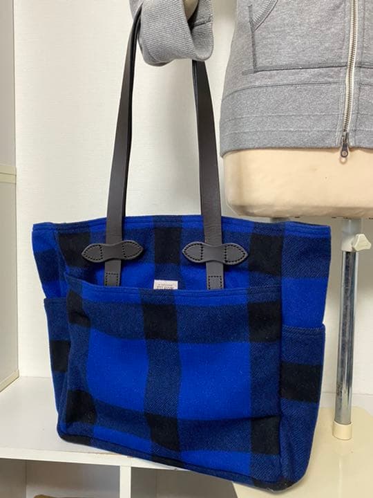 Filson Mackinaw Tote Bagマッキーノウールチェック-ランドローバーイ