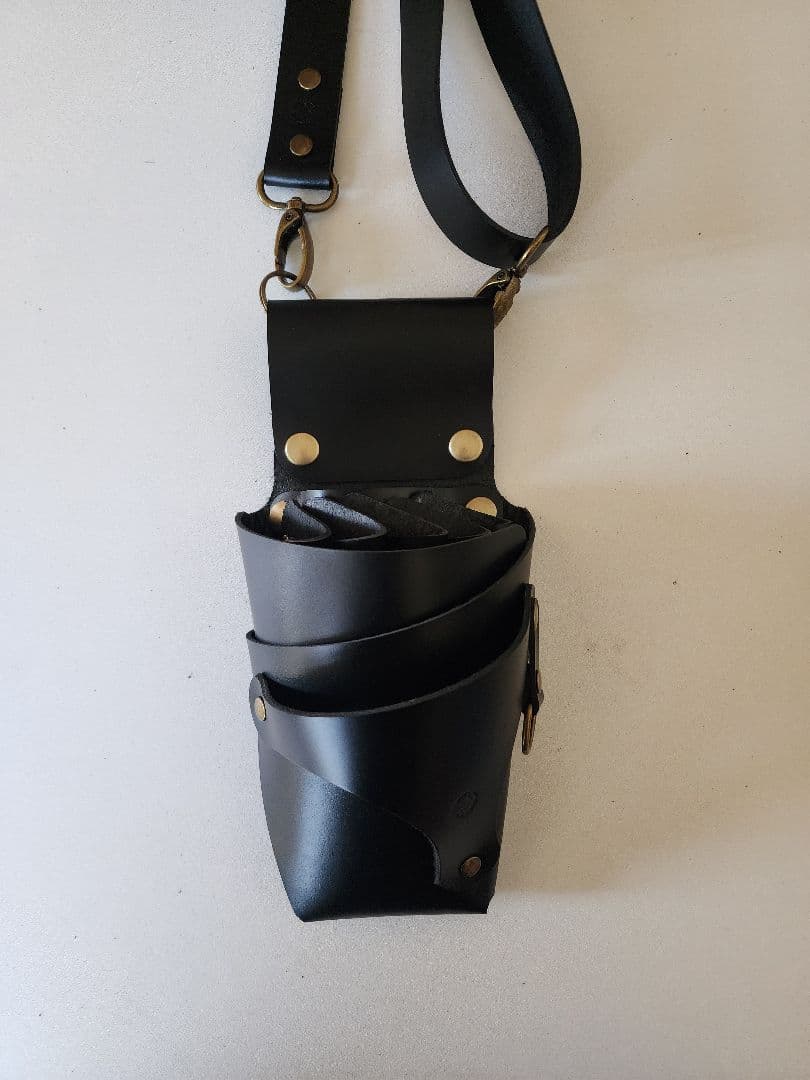 シザーケース 本革 5丁 黒