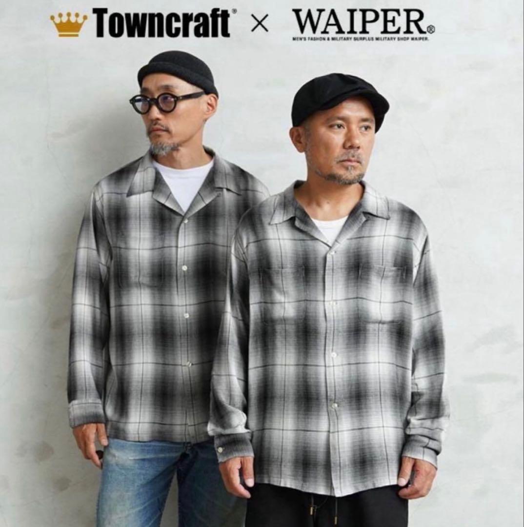 WAIPER 別注 TOWN CRAFT オンブレ レーヨンオープンカラーシャツ