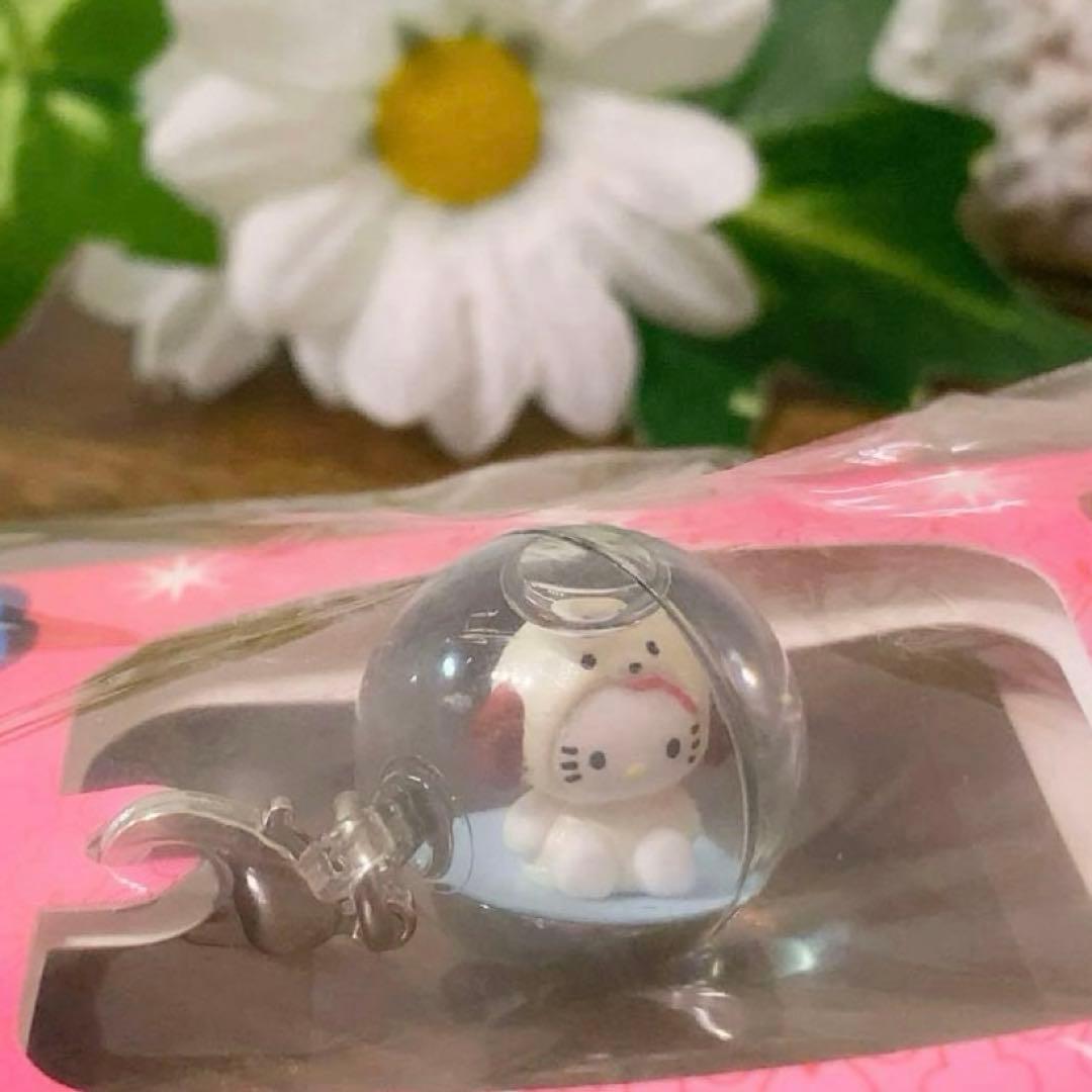 【希少】ハローキティ 根付 　十二支　戌　水入り丸玉　ファスナーマスコット