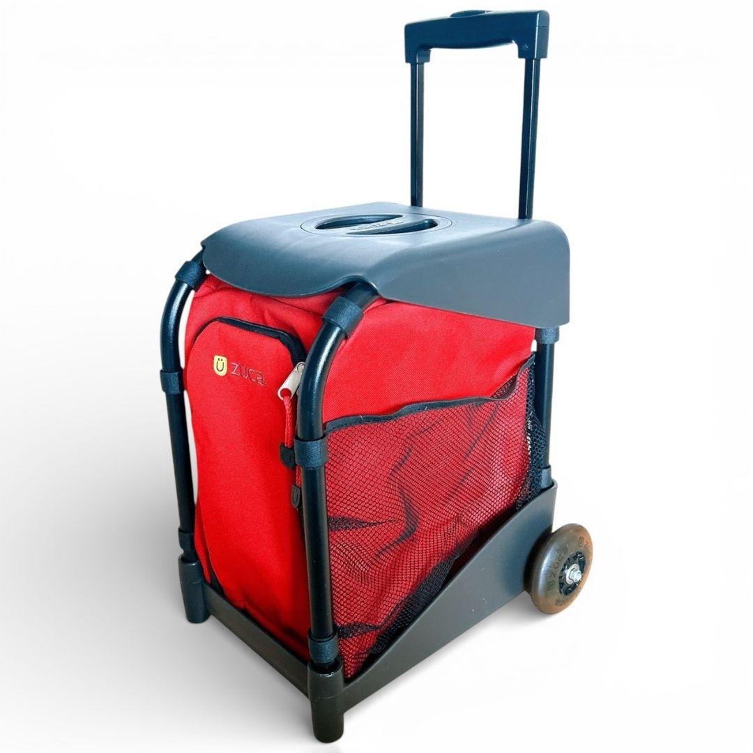 希少 レッド】 ZUCA 座れるキャリー LED点灯確認済 美品 機内持込OK