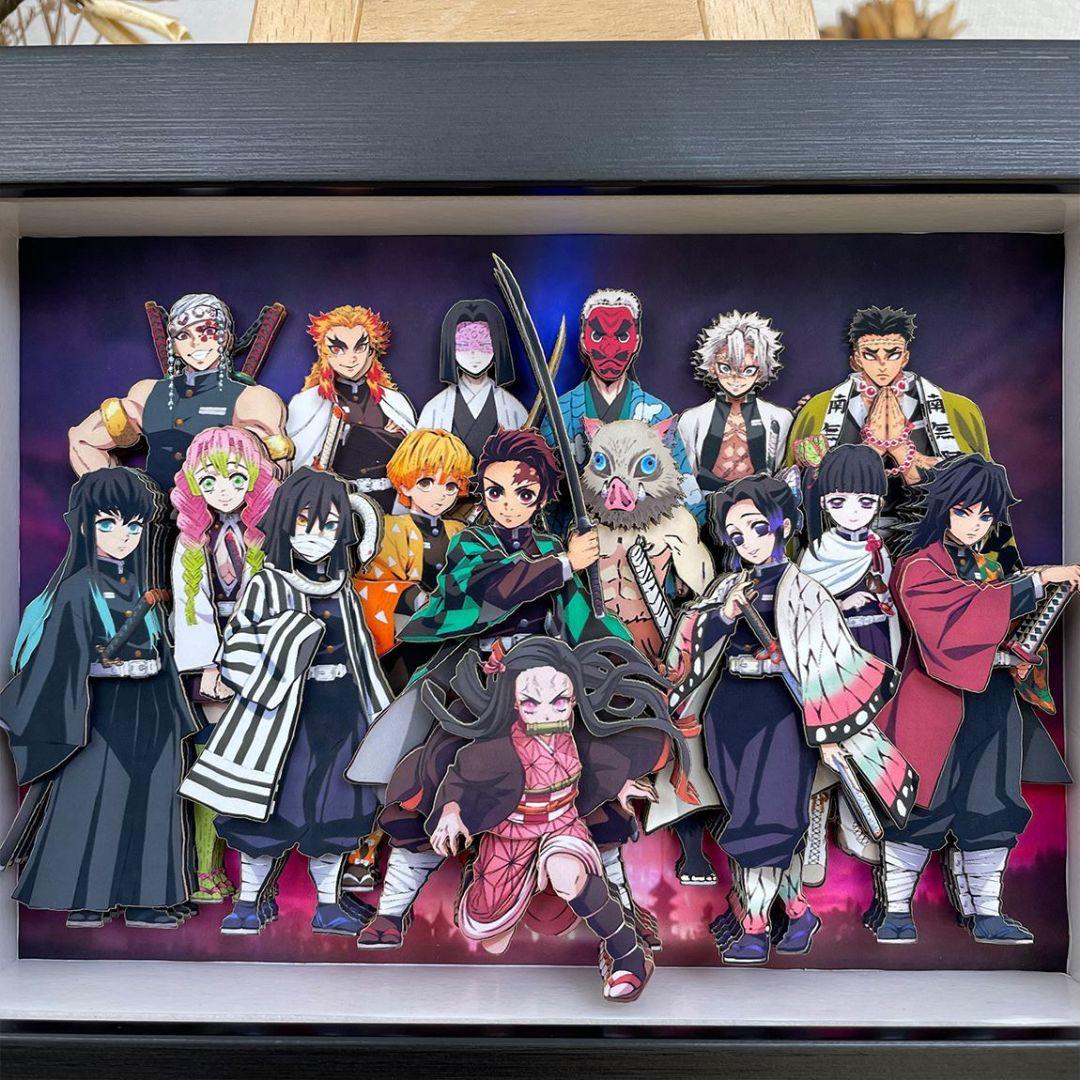 鬼滅の刃 立体絵 立体画 デスクトップ装飾画 3Dペーパーアート