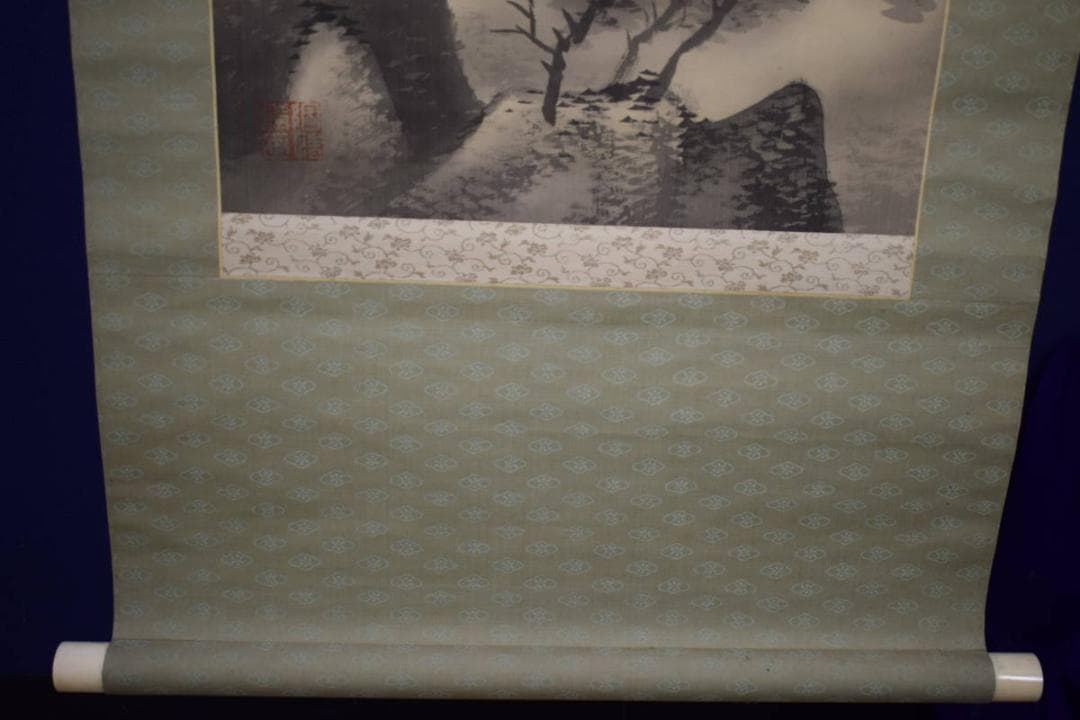 真作/幸松春浦/山水画賛/絹表装/桐共箱付/布袋屋掛軸HH-734 - メルカリ