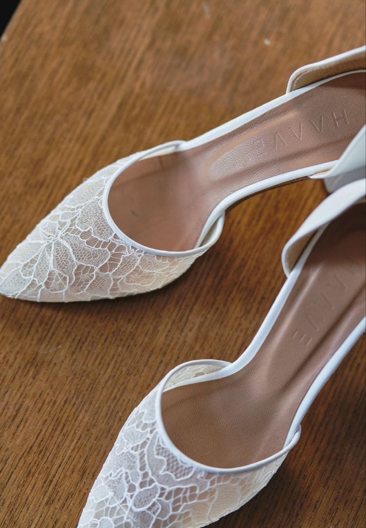 HAAVE レースオープンサイドパンプス　22.5cm