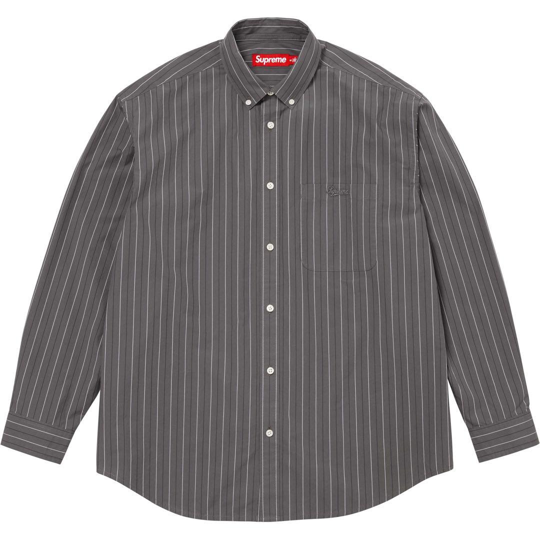 トップス Supreme Loose Fit Stripe Shirt Charcoal