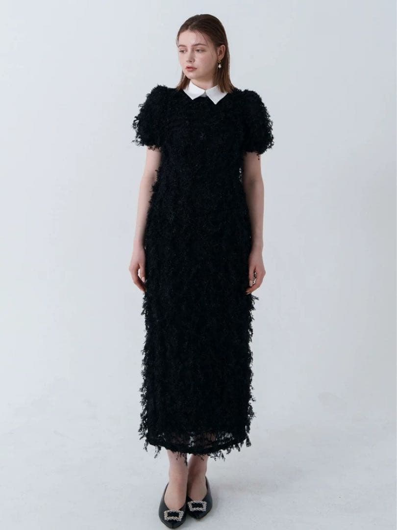 ACKA lame fringe puff dress - メルカリ
