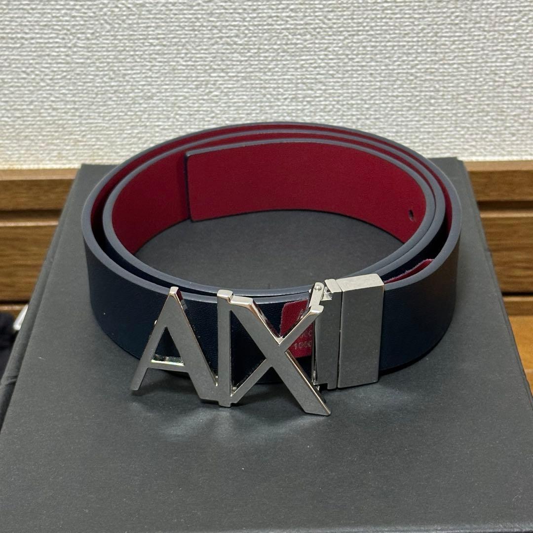 アルマーニエクスチェンジ ベルト 紺色、赤色