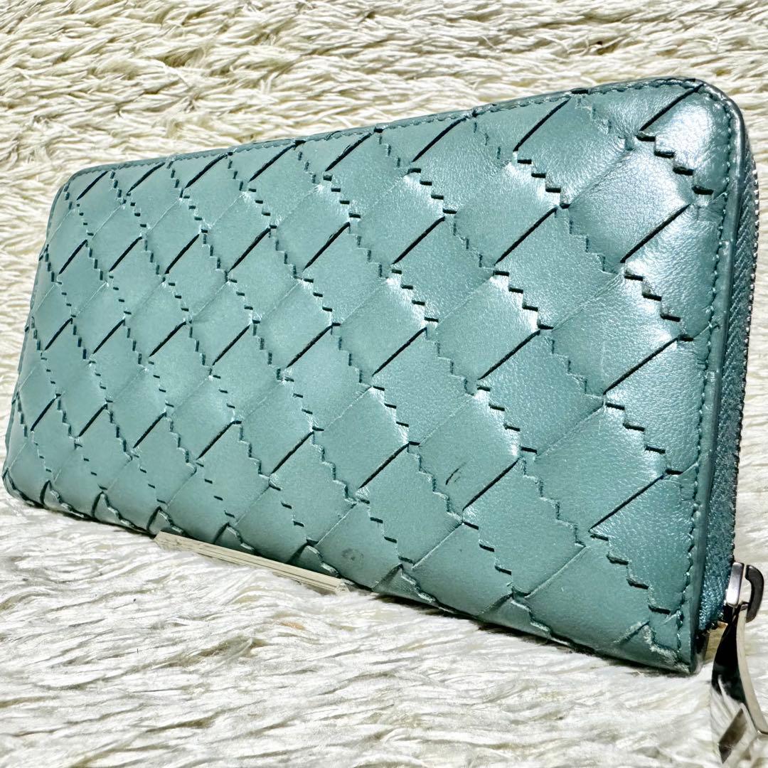 希少　ボッテガヴェネタ　長財布　ジグザグ　マキシイントレチャート　ラウンドジップ