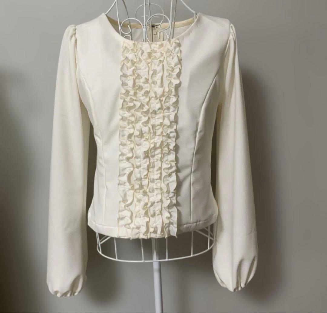 【新品未使用】フラメンコブラウス値下　アイボリーオフホワイト
