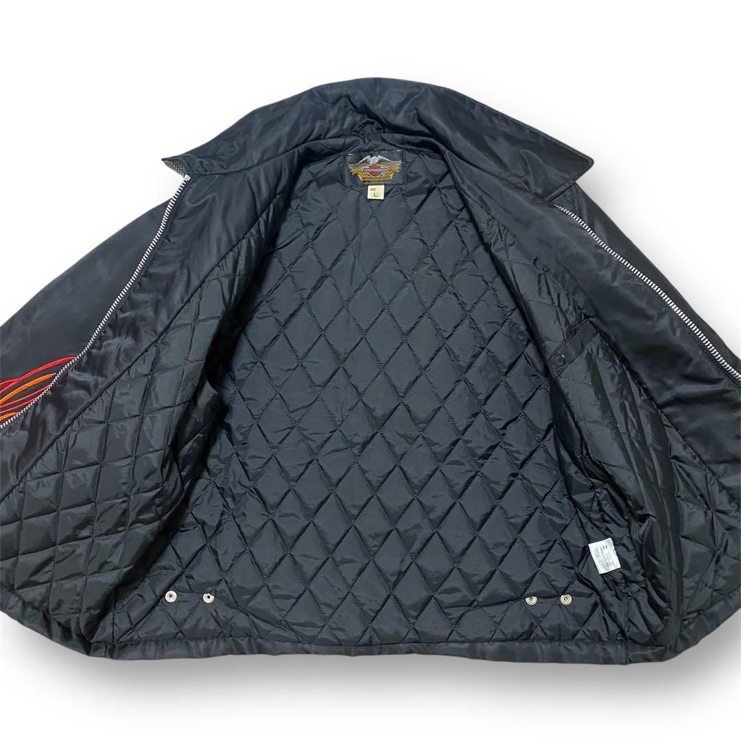 90s HARLEY DAVIDSON 刺繍 フレイム ナイロン ジャケット - メルカリ