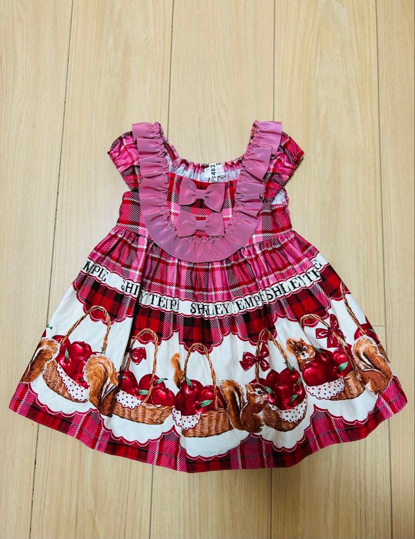 シャーリーテンプル　リスとりんご ワンピース　90cm