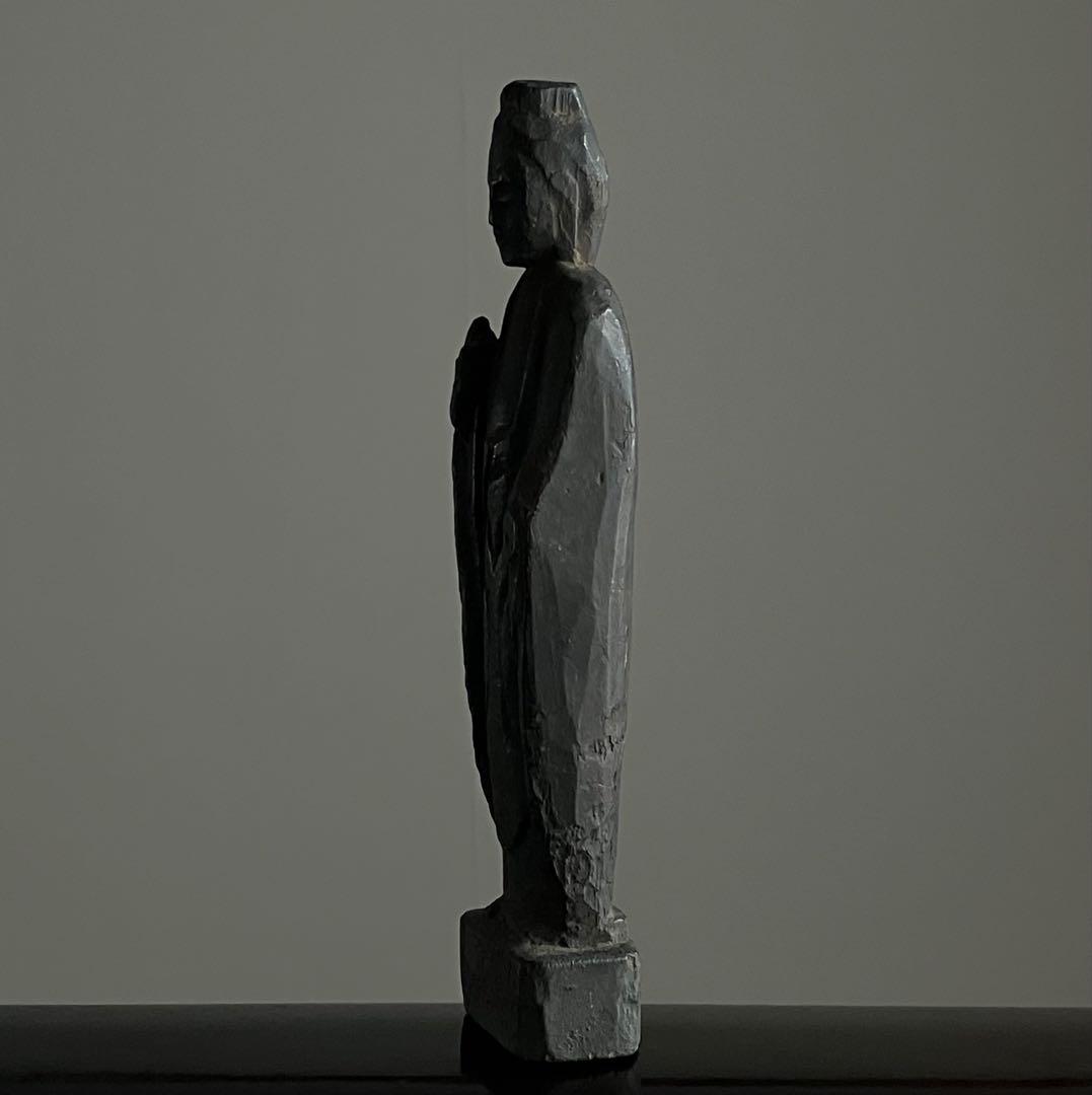 古い民衆観音 木彫 約22.5㎝ 江戸後期頃】仏像骨董古道具東北民間信仰