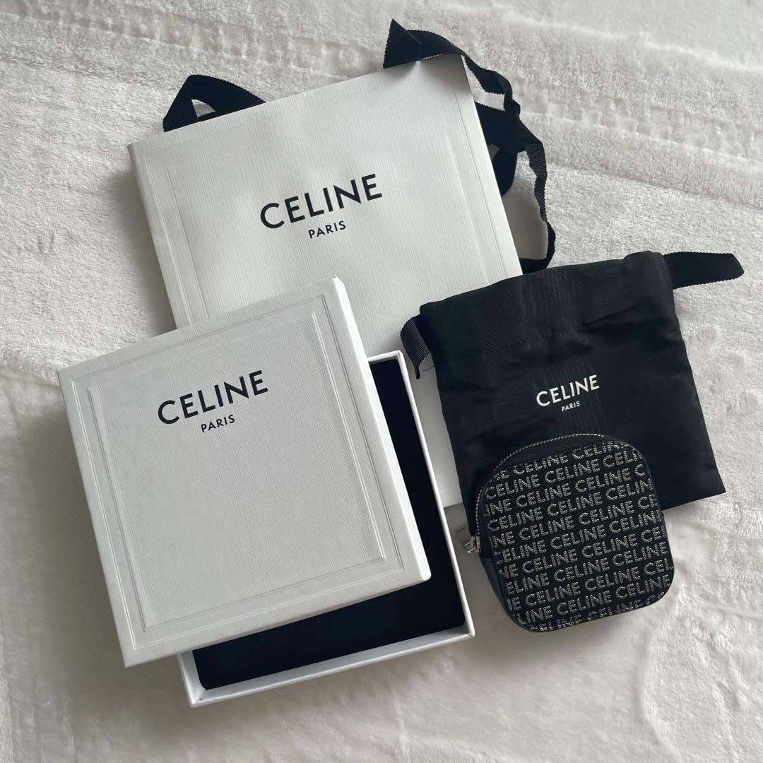 【即発送】CELINE スクエアパース レザーケース ブラック