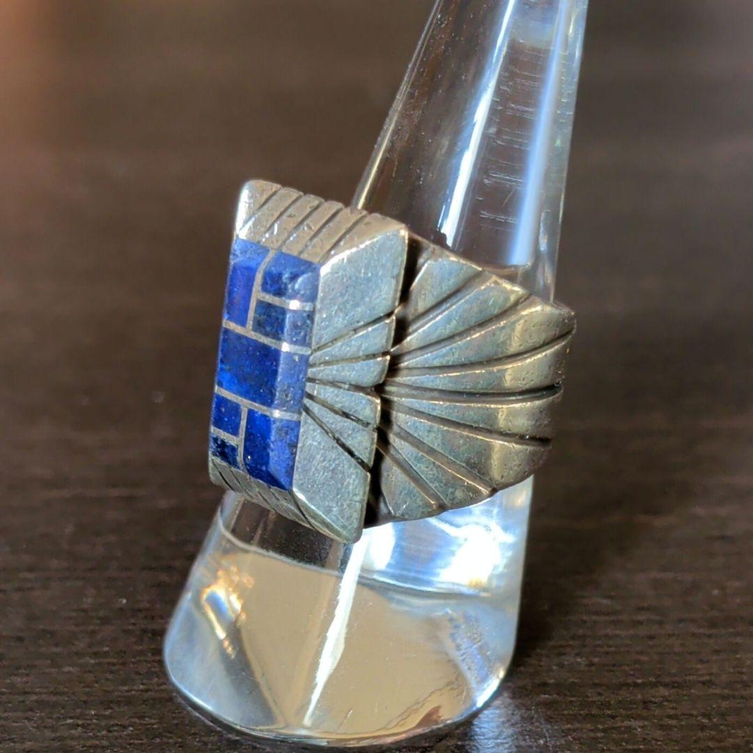 ナバホ インディアンジュエリー シルバー925インレイリング チェスター