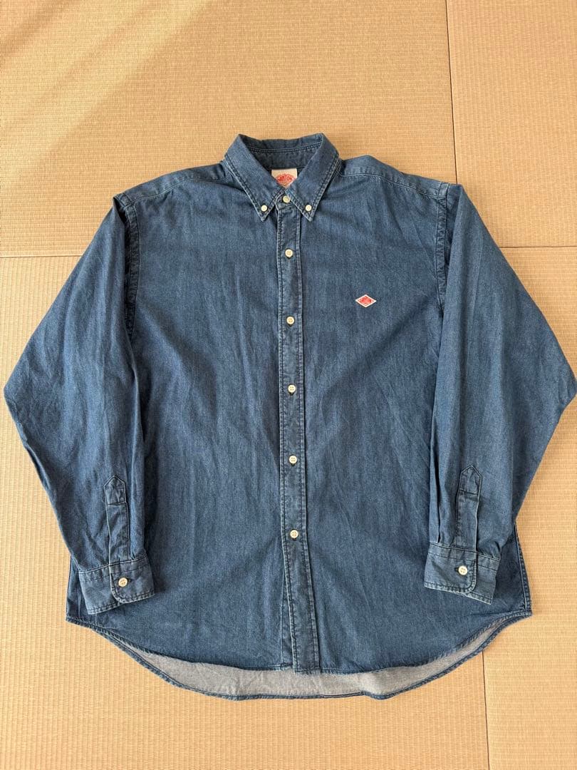 DANTON ダントン　ボタンダウン　 デニムシャツ　ダンガリーシャツ　極美品