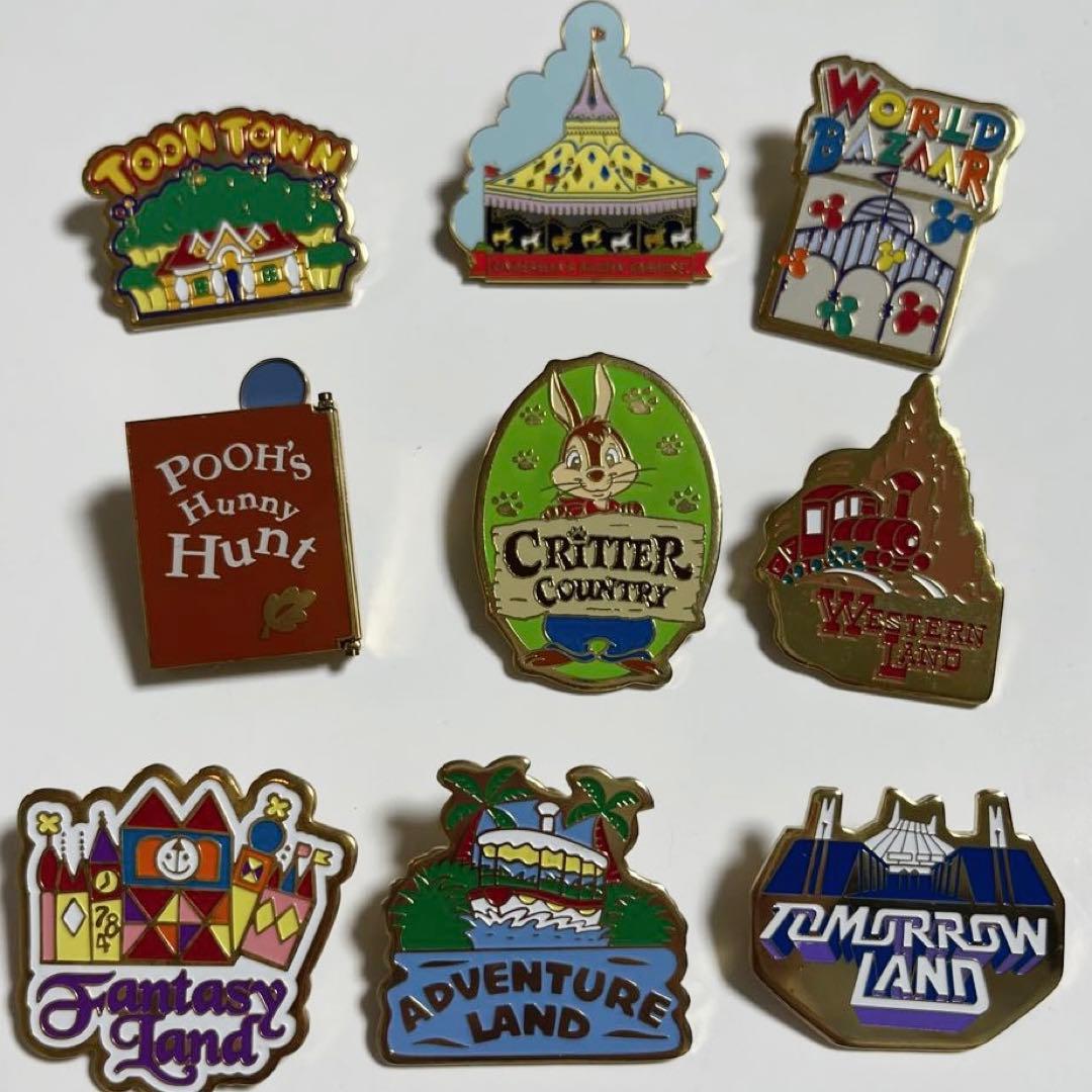 ディズニーランド エリア・アトラクションピンバッジ 9個セット - メルカリ