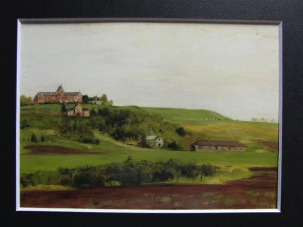 刑部人、【トラピストの丘】、希少な大判額装用画集より、美品、日本人画家