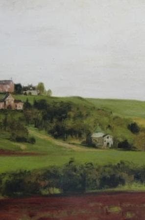 刑部人、【トラピストの丘】、希少な大判額装用画集より、美品、日本人画家