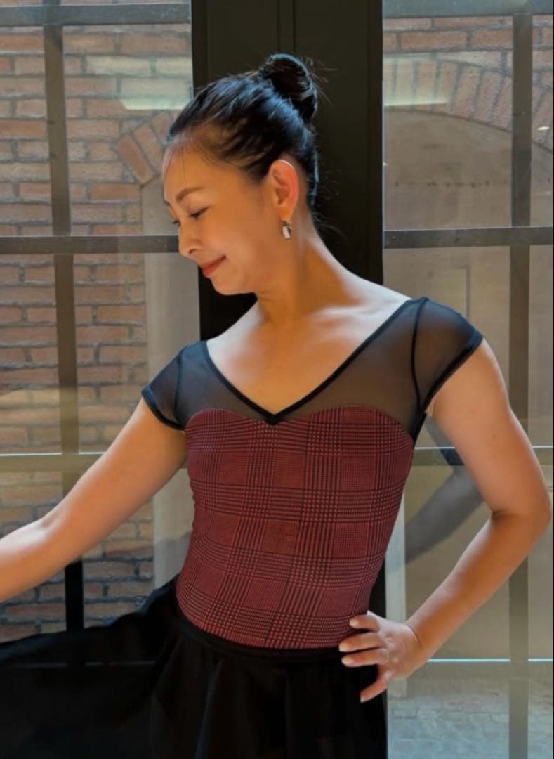 バレエ　スティナ　stina レオタード　赤黒チェック　S 新品】stina スティナ レオタード typeU+ バレエ 大人S 未使用 stina