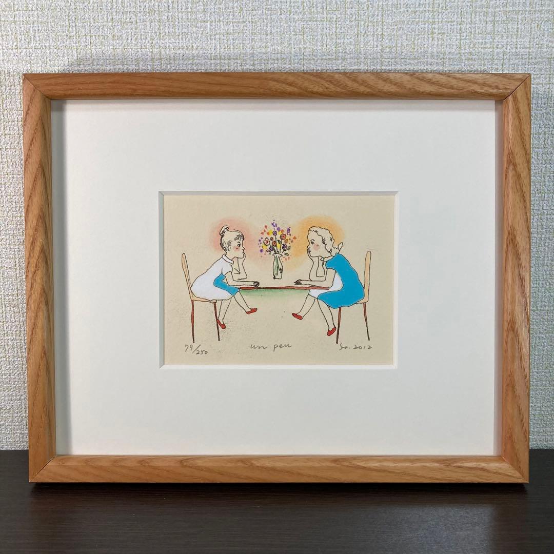 【真作保証】山本容子「un peu」手彩色エッチング 直筆サイン 版画 銅版画