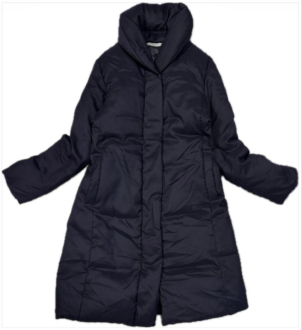 セオリーリュクス ボリュームネック　ロング　ダウンコート ネイビー　40