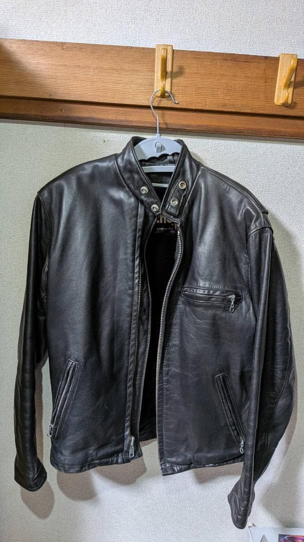 Schott141 貴重品番！36インチ黒 レザー シングルライダースジャケット