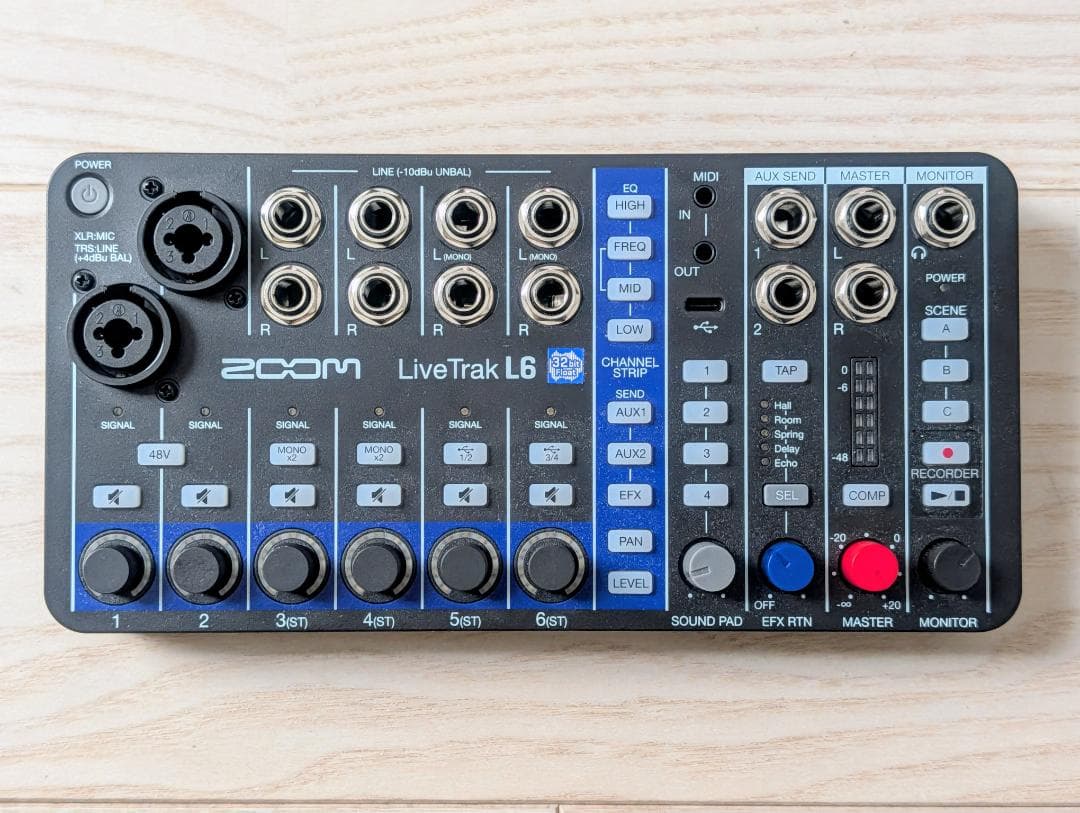 ZOOM LiveTrak L6 オーディオインターフェイス Zoom LiveTrak L6 Analog mixing desk