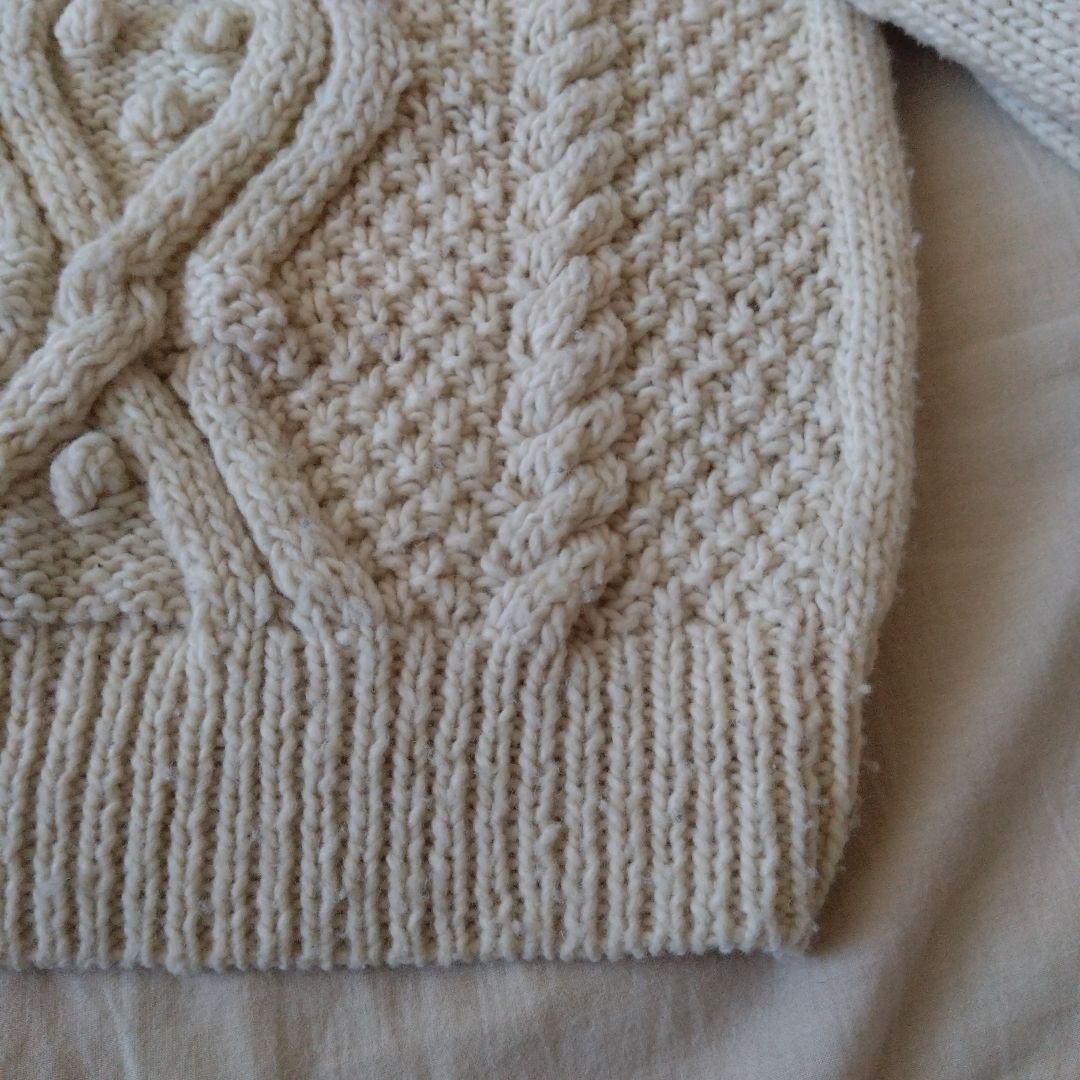 かぐれ 柄編みタートルネックプルオーバー アイボリー ケーブルニット