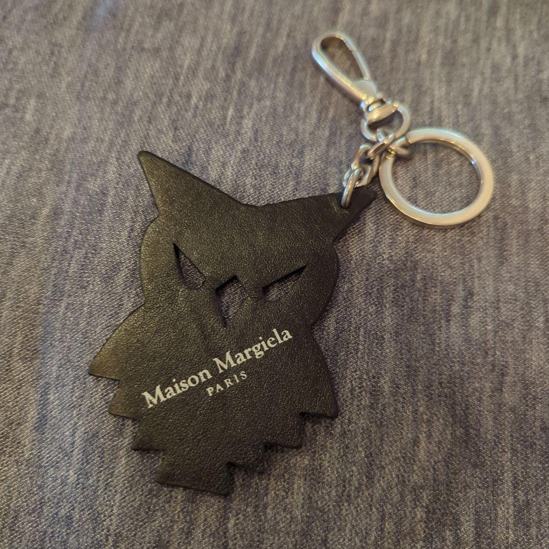 Maison Margiela 黒青 レザー キーホルダー