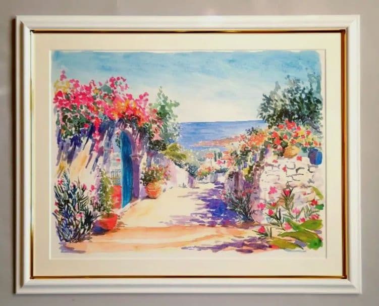 特価◯絵画 シルクスクリ―ン版画 額装品 下田の海 手刷りシルクスクリーン版画 額装品 版画 六部 通販 16435208