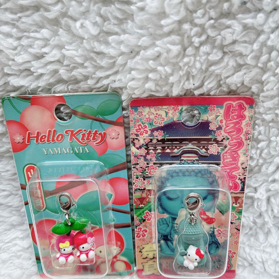 希少】ご当地キティファスナーマスコット2点セット 山形さくらんぼ