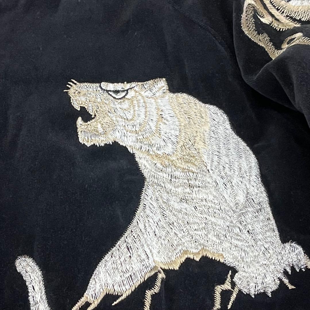 星姫hoshihime スカジャン 龍虎 黒 別珍 サイズフリースカジャン