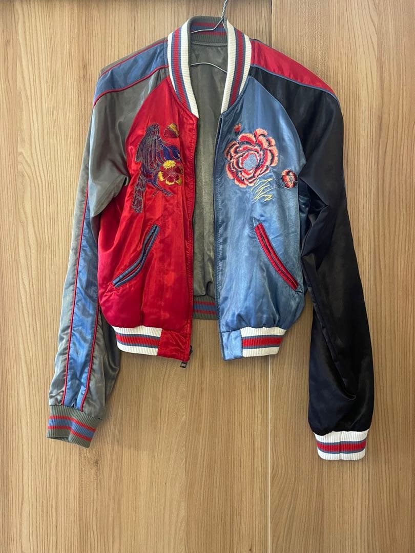 DIESEL】希少モデル 刺繍 スカジャン リバーシブル サテン ブルゾン