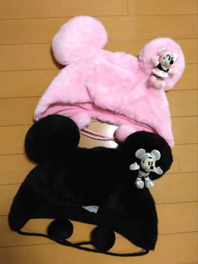 ミッキー、ミニー、ファンキャップ、ピンク、ブラック