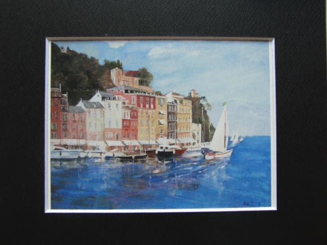 山本亜稀、【リヴィエラの秋】、希少な画集画、新品高級額・額装付