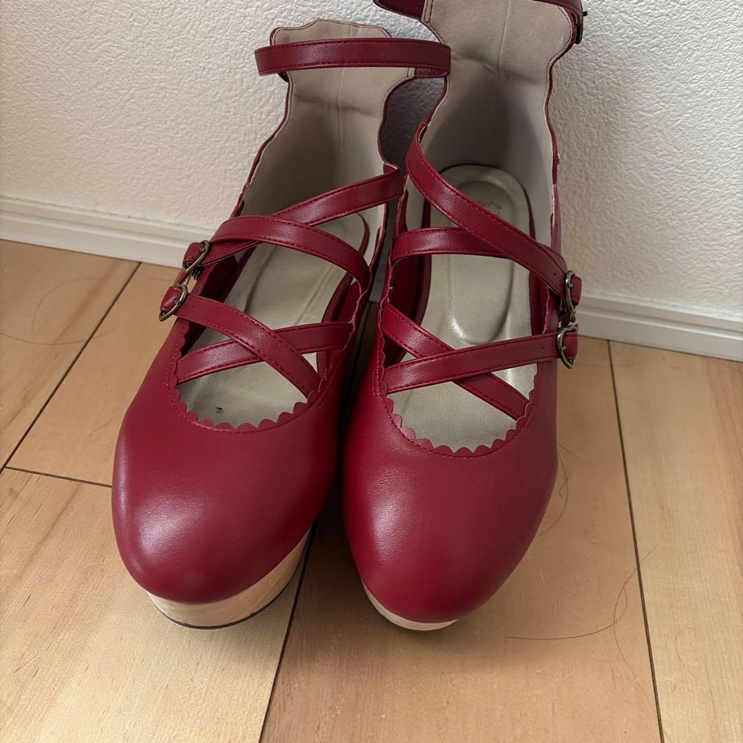 ヴィクトワールシューズ　えんじ　Lサイズ