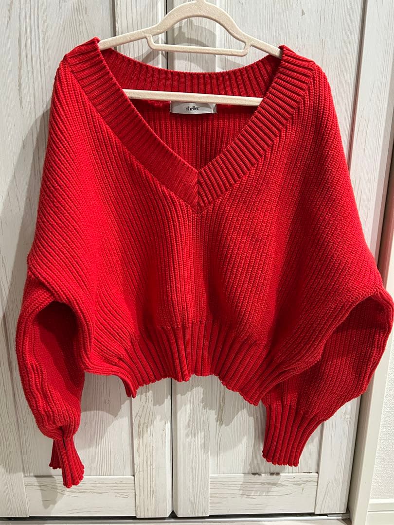 sheller シェリエ 赤ニット - メルカリ