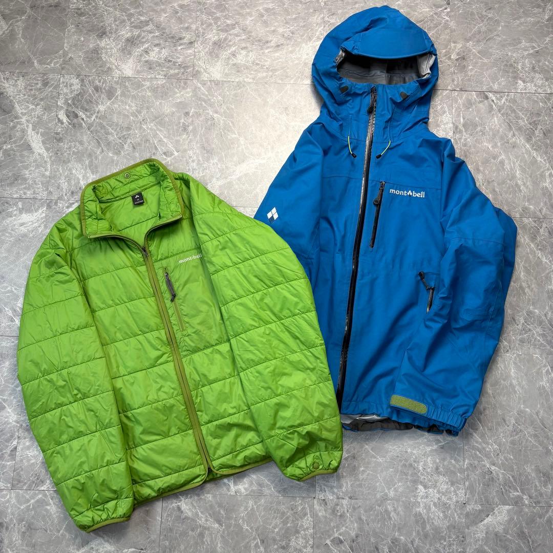 極美品 モンベル 3in1フォールライン パーカー ハードシェル ダウン M