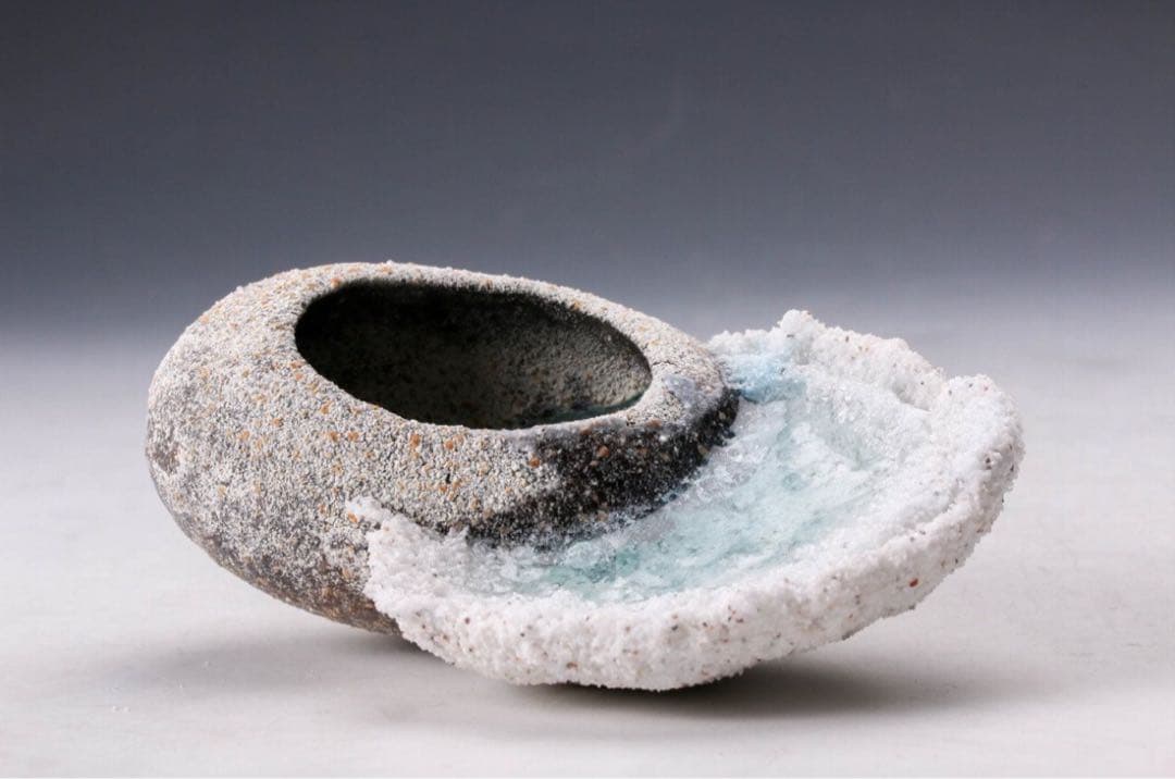 小川待子作 釉薬と陶器 オブジェ 現代アート