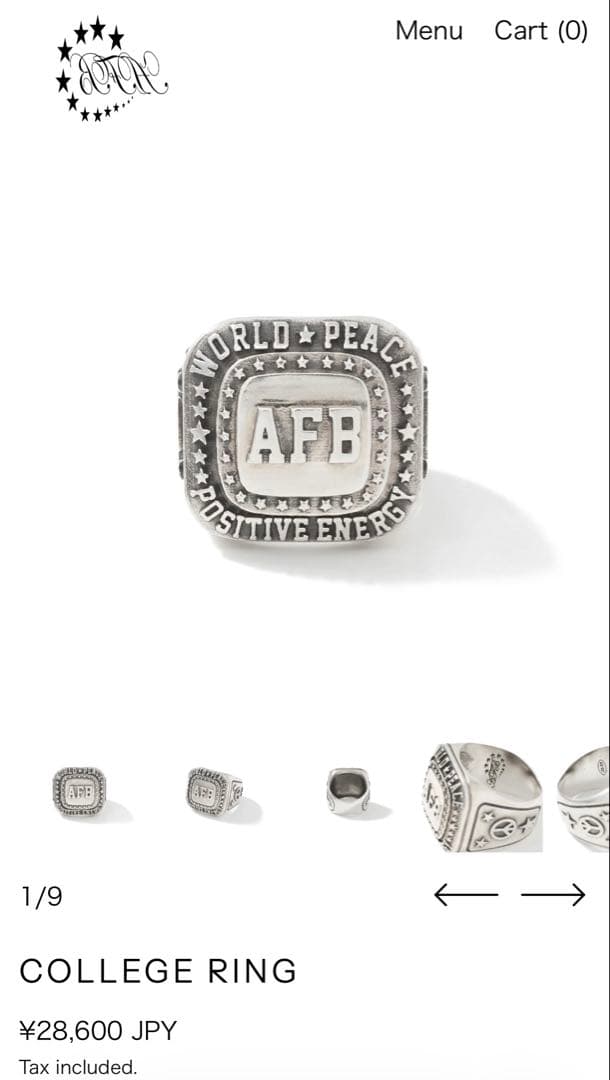 アクセサリー AFB COLLEGE RING silver 925