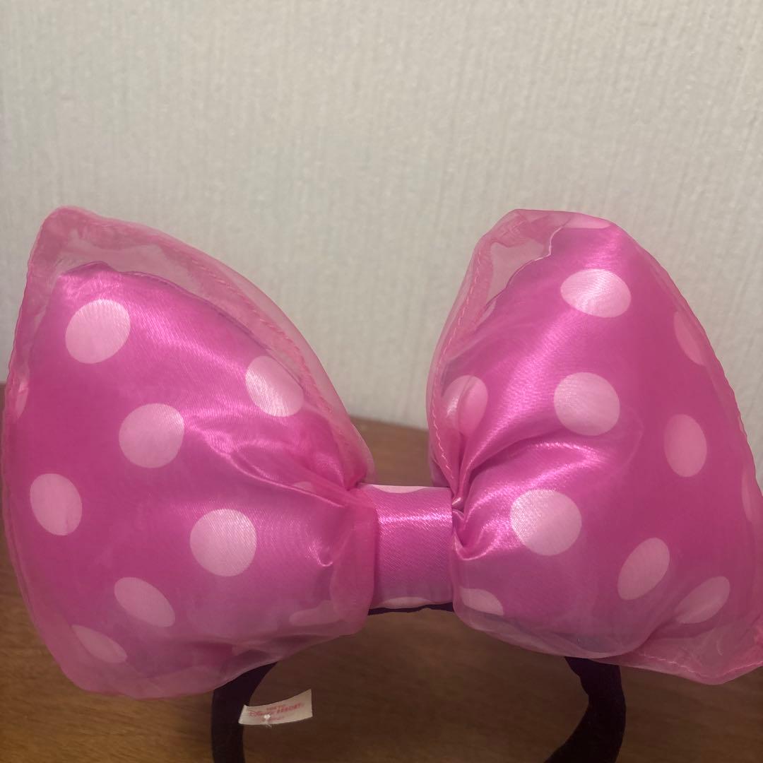 ミニーマウス ピンクカチューシャ 水玉 - メルカリ