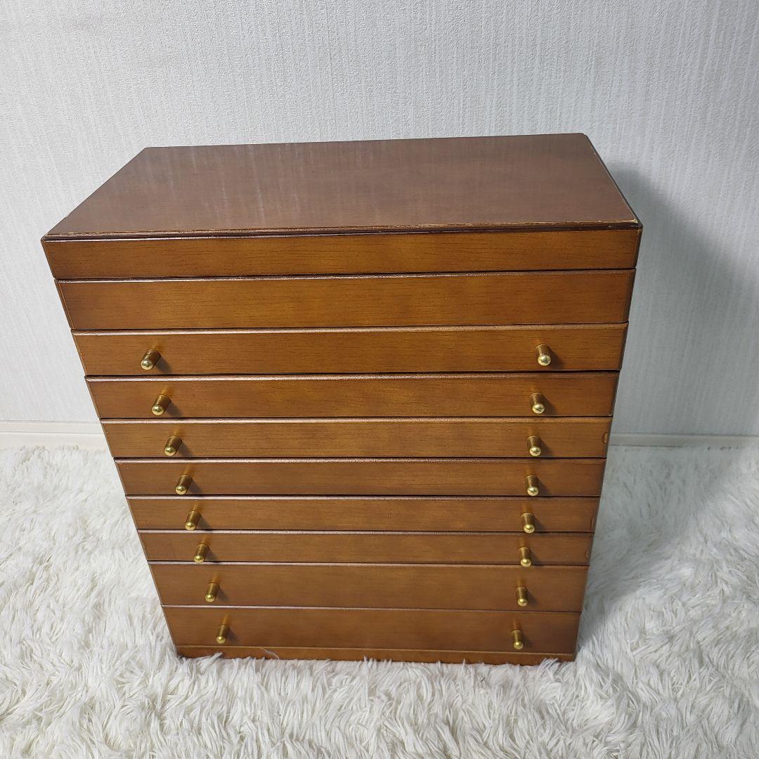 【希少】レトロ ヴィンテージ 9段ジュエリーボックス ミラー付き