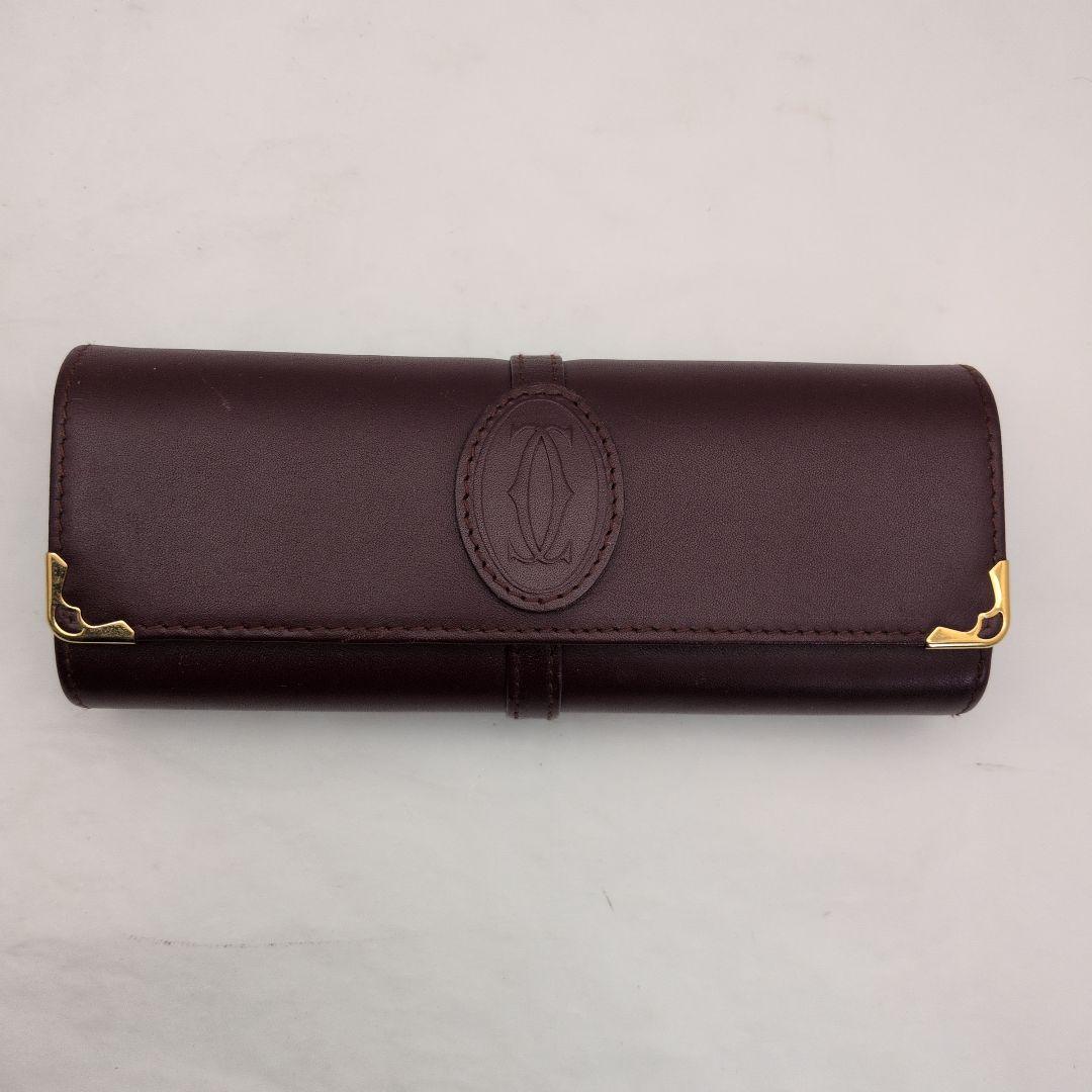 希少品！Cartier カルティエ マストライン 眼鏡ケース ボルドー