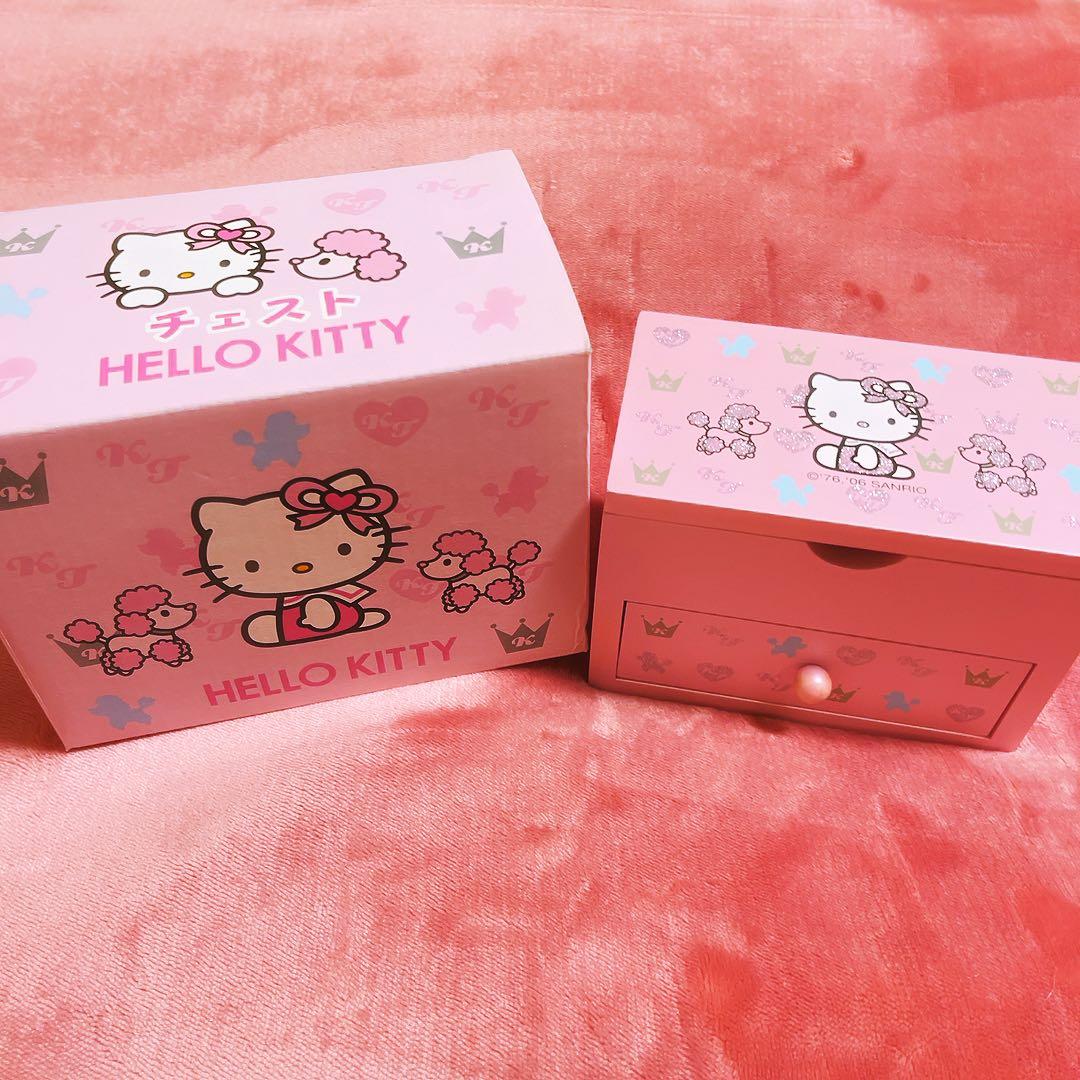 希少レア　ハローキティ　木製チェスト　ジュエリーケース　小物入れ　サンリオ