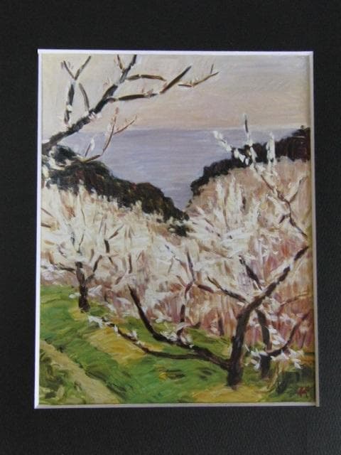 楢原健三、【南紀梅林】、希少な大判額装用画集より、美品、日本人画家