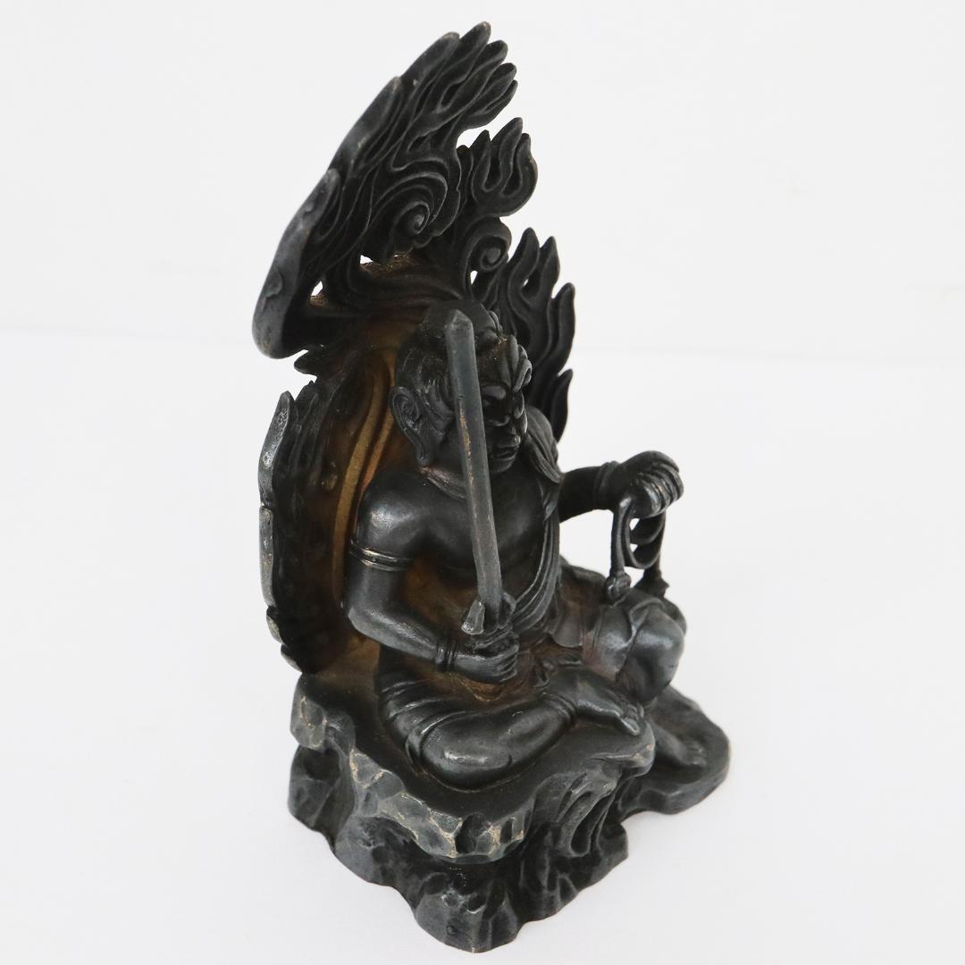 仏教美術 名工 鈴木信春 銀900刻印 不動明王像 106.4g